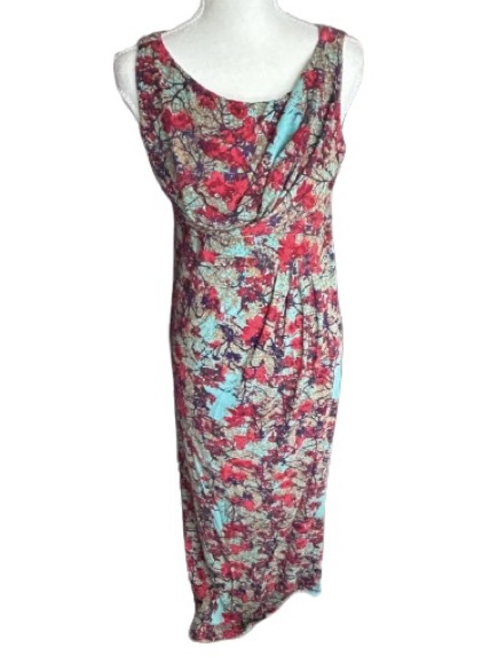 PERUVIAN CONNECTION 100% Cotton Floral Dress Boho Cottage Maxi Midi Designer
